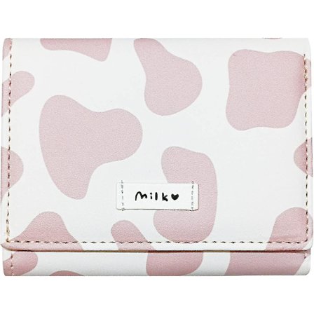 Sööt Naisten Nahkainen Lompakko, pieni RFID-suojattu Kolminkertainen Lompakko (vaaleanpunainen)