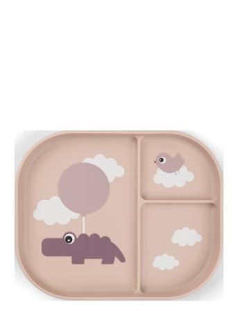 Foodie Compartment Plate Happy Clouds Home Meal Time Plates & Bowls Plates Pink D By Deer