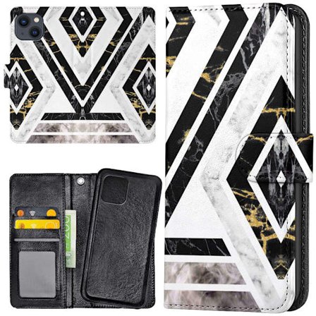 iPhone 14 Plus - Plånboksfodral/Skal Krokigt Mönster