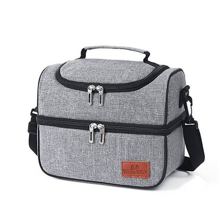 Madkasse Dobbeltdækker Taske Med Skulderrem Madkasse Organizer Til Arbejde Udendørs