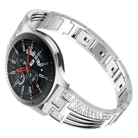 Samsung Galaxy Watch 46mm / Gear S3 klockarmband med strassdekor - Silver