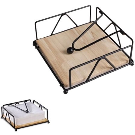 1-delt Serviett Holder - Tissue Holder - Vanntett - Rustsikker - Svart - 188*188*58 mm