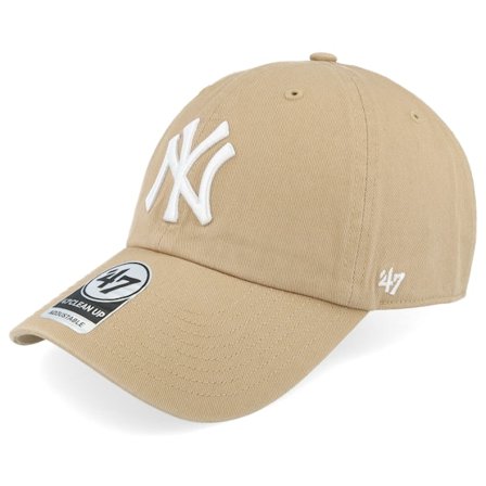 47 Brand - MLB Beige unconstructed Czapka Z Daszkiem - New York Yankees Clean Up Khaki Dad Cap @ Hatstore