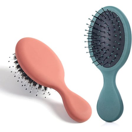 Mini hårbørster, 2 stk. rejsehårbørste airbag hårbørste børstehårpude kam