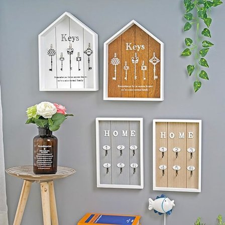 Hook Wall Hook Keys Holder Wall Home Keyboard Receipt Key Box,D