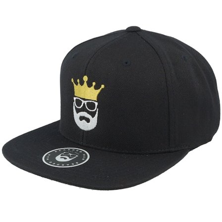 Bearded Man - Schwarz Snapback Cap - Logo Crown Black Snapback @ Hatstore