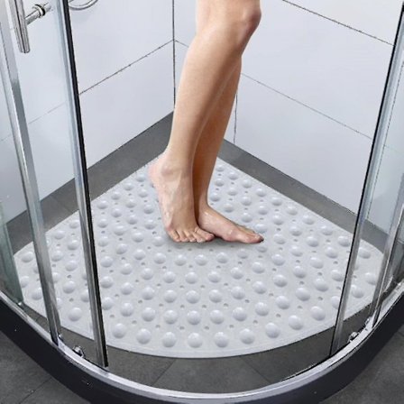 Badrumsmatta Hörn Badkar Duschmatta Halksäker Kvadrant Antibakteriell