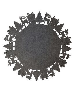 Dækkeserviet af filt 38 cm Ø Grå