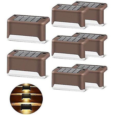 Solcellelys for dekk, 8 stk, trappebelysning, utendørs, vanntett