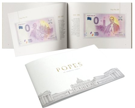 Vatikanet 2018-2020 - Moderne tiders paver - 0 Euro-seddel hæfte (8 souvenir-pengesedler)