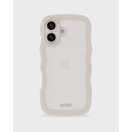 holdit iPhone 16 Skal Wavy Light Beige/Transparent