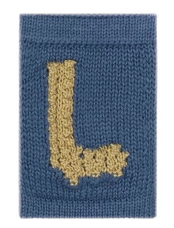 Smallstuff Knitted Letter L, Blue - Blue - ONE SIZE 10 cm