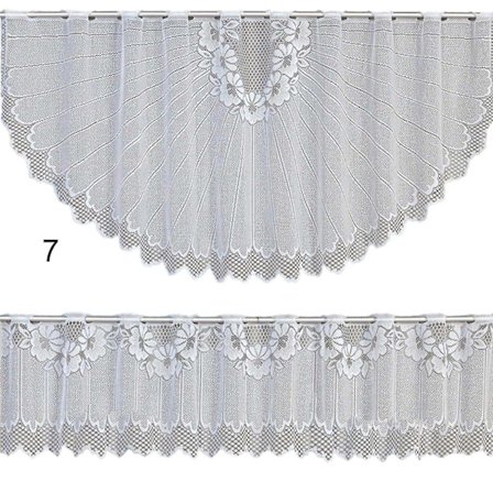 ZHOUBA 2 stk./sæt blondegardin gennemsigtig blonderdesign vintage stil 2 lags cafegardin sæt til hjemmet(7)