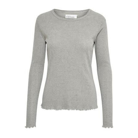 Karen by Simonsen Karen By Simonsen Carrykb Ls Oneck Toppe & T-Shirts 10103859 Opal Gray Melange Grå, Dame
