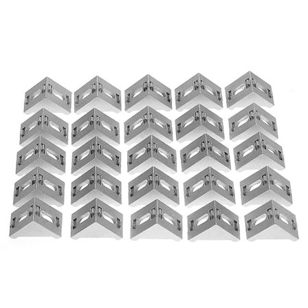 25 stk 4040 Aluminium L-formet hjørnebrakett Rett vinkelbrakett Festesystem