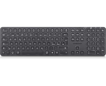 Andersson WSK-3000 Black - Wireless Keyboard 2.4G+BT Backlit - Trådlöst tangentbord med uppladdningsbart batteri