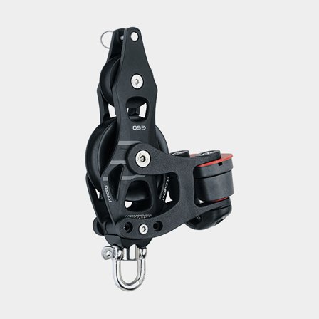 Harken 60mm Aluminum Element Fiddle Block - Swivel, Becket, Cam Cleat (6264)