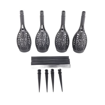 4 st Vattentäta Solar Flame Lights LED Fackellampa Flimrande Låga för Trädgårdsdekor