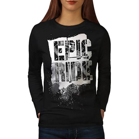 Epic Ride Auto Cool Women Blacklong Sleeve T-shirt