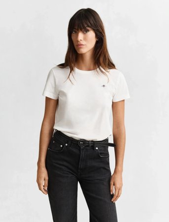 GANT Reg Shield Ss T-Shirt - White - L