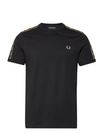 C Taped Ringer T-Shirt T-shirts Short-sleeved Svart Fred Perry