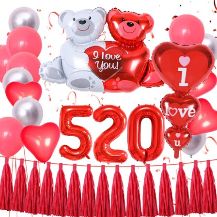 Ystävänpäivän ilmapallokoristeet I Loves You -ilmapallo sydänilmapallosetit