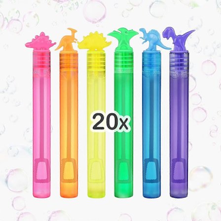 20 Pack Mini Bubbelblåsare Dinosaurie Bubbelblåsare med Bubbelstavar Flaskor Födelsedag Bubbelvätska Blåsare för Barn Barnfest Tillbehör Sommar 