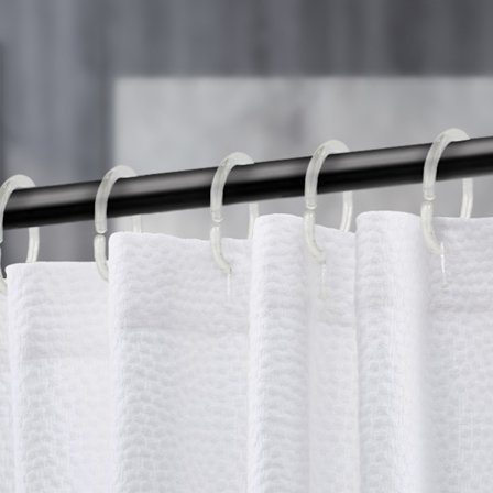 24 stk. Gennemsigtige Gardinringe, Plastik Brusehovedringe, C-Formet Brusehoved