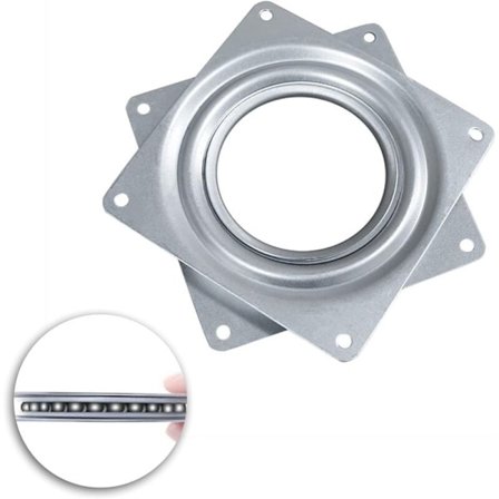 Firkantet svingbar plate, 1 stk firkantet dreieskive svingbar plate 360 ​​graders rotasjon kulelager Lazy Susan 10cm for kontorbord, datamaskiner