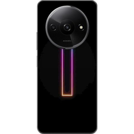 Kompatibel Mobilcover til Xiaomi Xiaomi Redmi A3 Minimalistisk neonbogstav I i regnbuefarver mod mørk baggrund