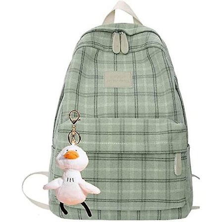 Lyse College Aesthetics Skole rygsæk Plaid Skole rygsæk Tilbehør Grøn