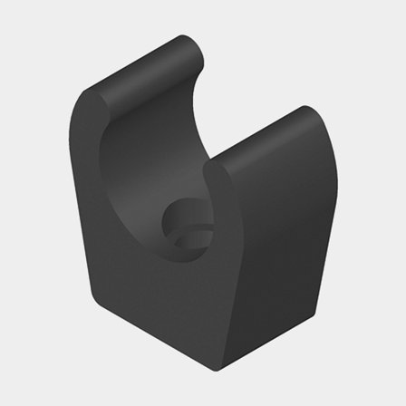 Clip de montage Whale Pipework Mounting Clip, plastique, 19/32" (15 mm) tuyau, noir, 100-pack
