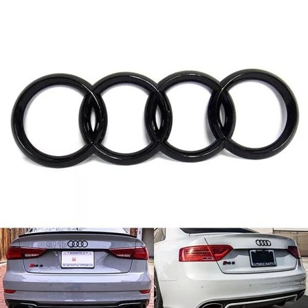 Svart Blank Bagasjerom Ring Badge Emblem for Audi A3 A4 S4 A5 A6 S 192x62mm