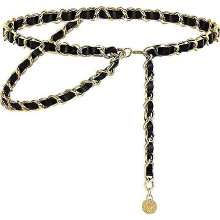 Metallista valmistettu vyöketju, jossa kultaiset kolikkopendantit, kerrostettu vartaloketju, yökerhovyöketju, vyökoru naisille ja tytöille