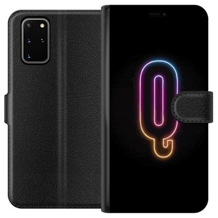 Kompatibelt Lommeboketui til Samsung Samsung Galaxy S20+ Minimalistisk neonbokstav Q i skinnende farger mot mørk bakgrunn