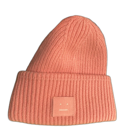 Rosa ribbstickad mössa Acne Studios