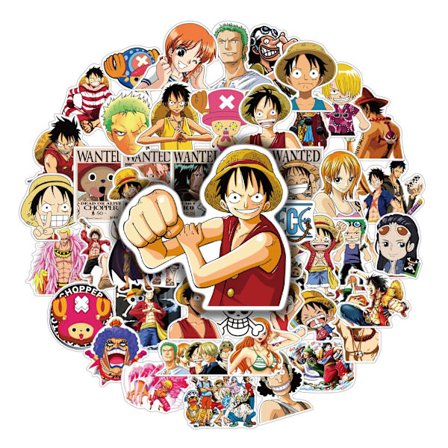 50 One Piece klistermærker tegneserie anime