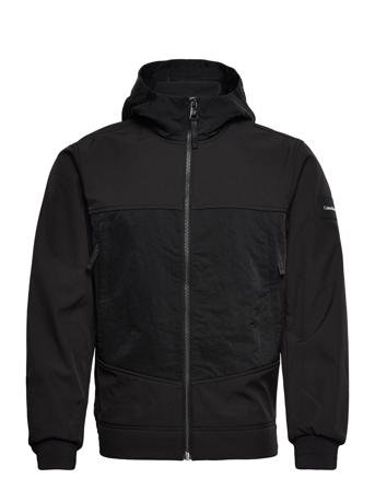 Mix Media Heavy Crinkle Jacket Tunn Jacka Svart Calvin Klein