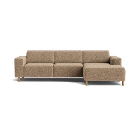 Seam Chaiselongue-Sofa, rechts in Anthology Dunkelbeige, modernes Design mit strukturierter Oberfläche und hohem Sitzkomfort für Ihr Wohnzimmer