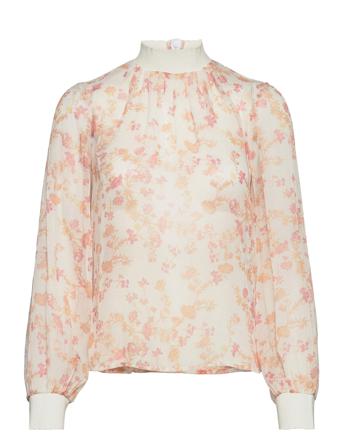 Diana Crinkle Long Sleeve Top Patterned French Connection