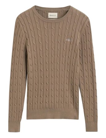 GANT Stretch Cotton Cable C-Neck - Beige - XS