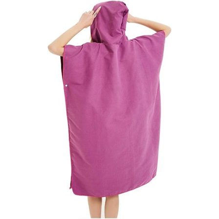 Skiftekåbe, Håndklædeponcho med hætte, Til strandbadning, svømning, surfing, Hurtigtørrende mikrofiberhåndklæder, Til voksne teenagere (Lilla)