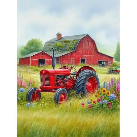 Landskabs Diamant Kunst Sæt til Voksne, Blomster og Plante Gård Diamant Maleri Sæt til Begyndere, Rund Fuld Drill Diamant Landskab til 