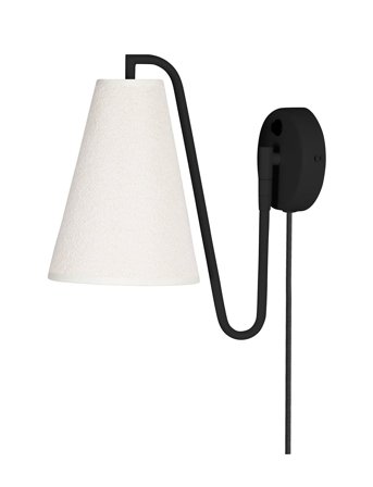 Globen Lighting Wall Lamp Lou Bouclé - Black - H28