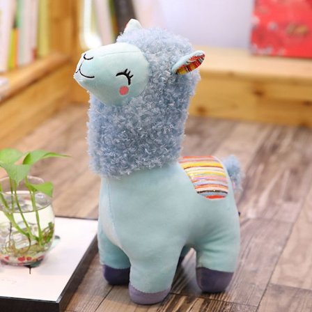 Smile Stripe Alpaca Lama Plys Dyr Legetøj Fyldt Dukke Børn T