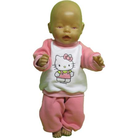 Mysdress Med Hello Kitty Motiv Till Baby Born Rosa Kittyklänning