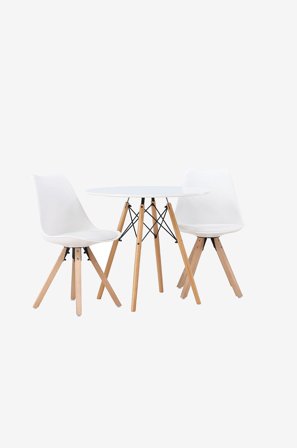 Venture Home - Matgrupp Danburi med 2st stolar Zeno - Vit - Matgrupp 4 personer - Från Homeroom