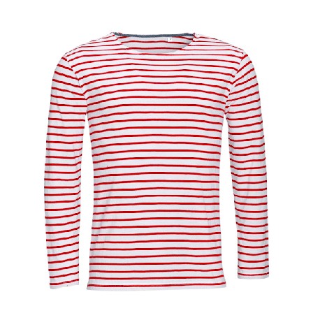 SOLS Marin Långärmad Randig T-shirt XXL Vit/Röd White/Red XXL