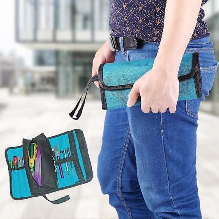 Verktøyveske som kan rulles sammen, verktøyveske, liten tom verktøyveske, verktøyveske, sammenleggbar rullelomme