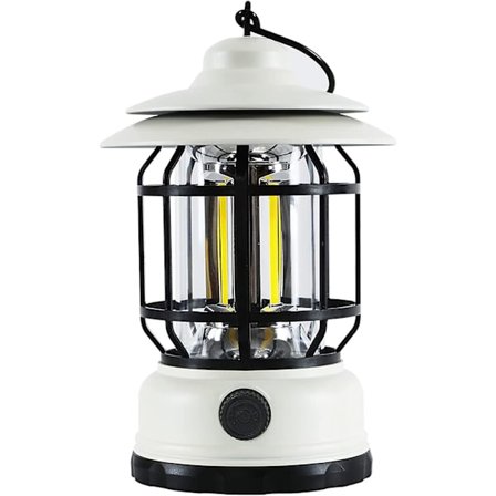 Retro Camping LED-lampa, USB-laddningsbar LED-lampa, dimbar, IPX4 vattentät, 1200mah, litiumbatteri, bärbar, fiske/trädgård/blackout